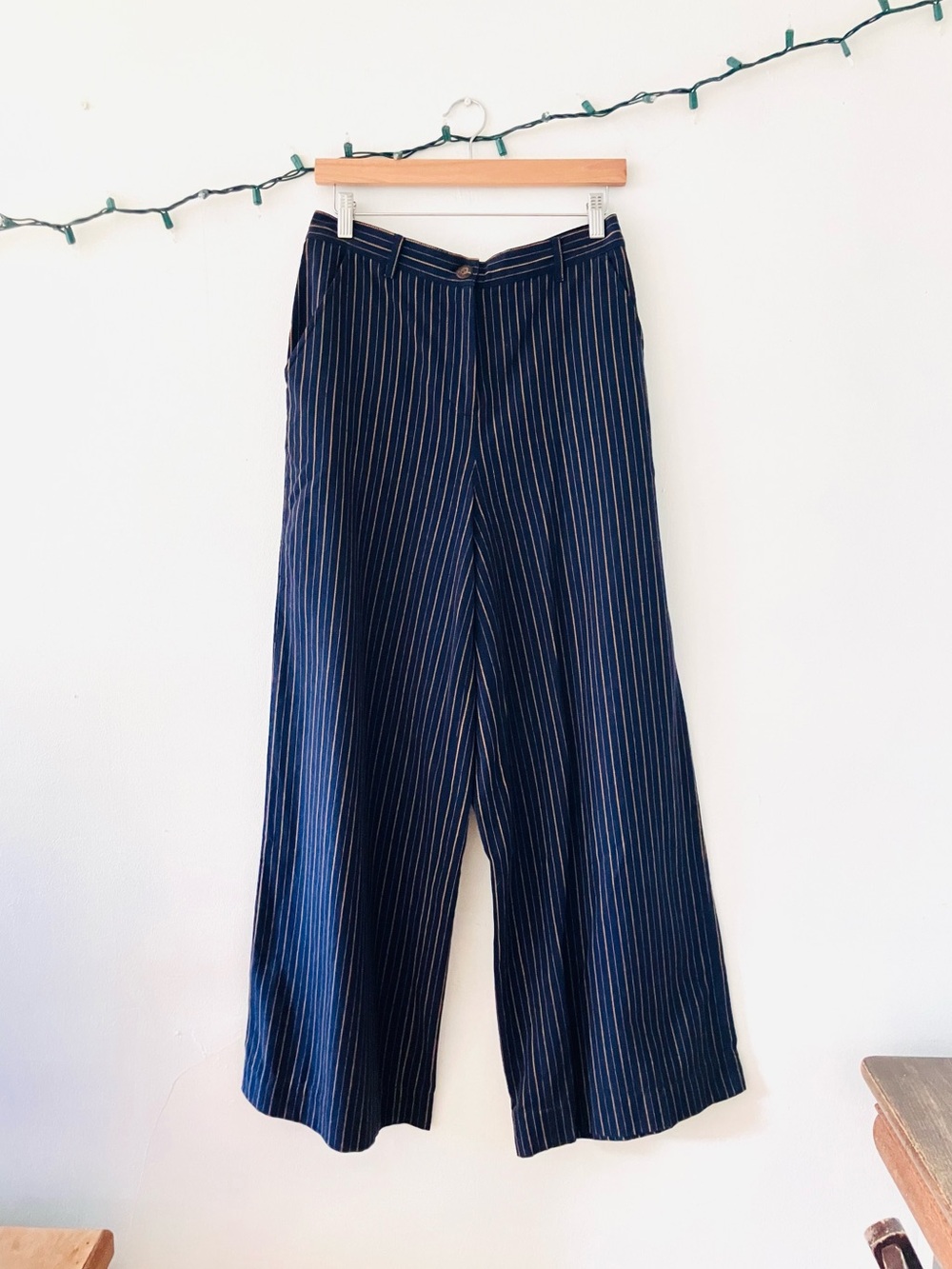People Tree Striped Wide Leg Trousers